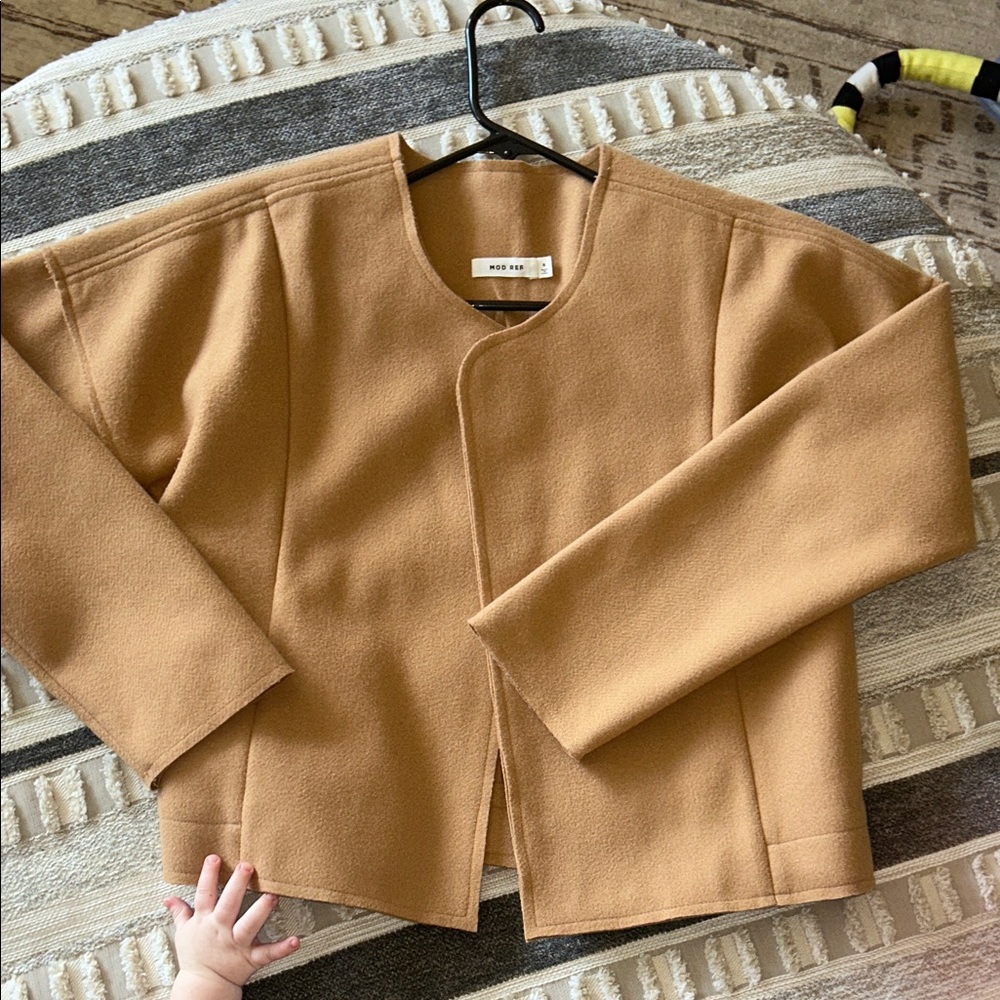 Mod Ref Camel Open-Front Wool-Blend Jacket - image 3